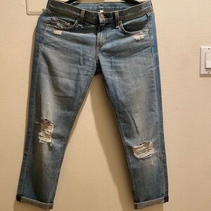 rag & bone Light Blue Distressed Boyfriend Jeans